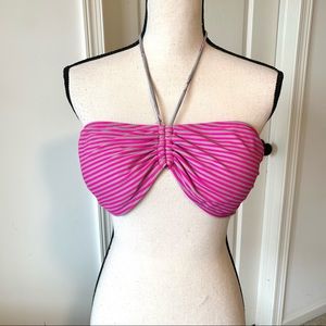 OP Striped Bandeau Halter Bikini Set—SZ XL (15-17)